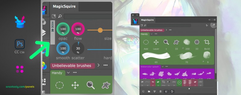 Tip#111: Hide/Show Photoshop Brush Controls in MagicSquire